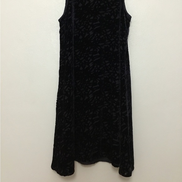 Eileen Fisher Navy Velvet Burnout Dress - Picture 4 of 6